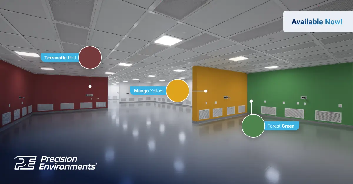 Cleanroom observation window showing sterile controlled environment with HEPA filtration and LED lighting