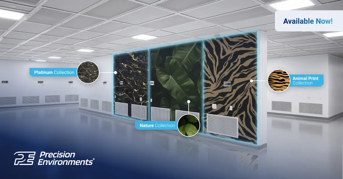 Cleanroom observation window showing sterile controlled environment with HEPA filtration and LED lighting