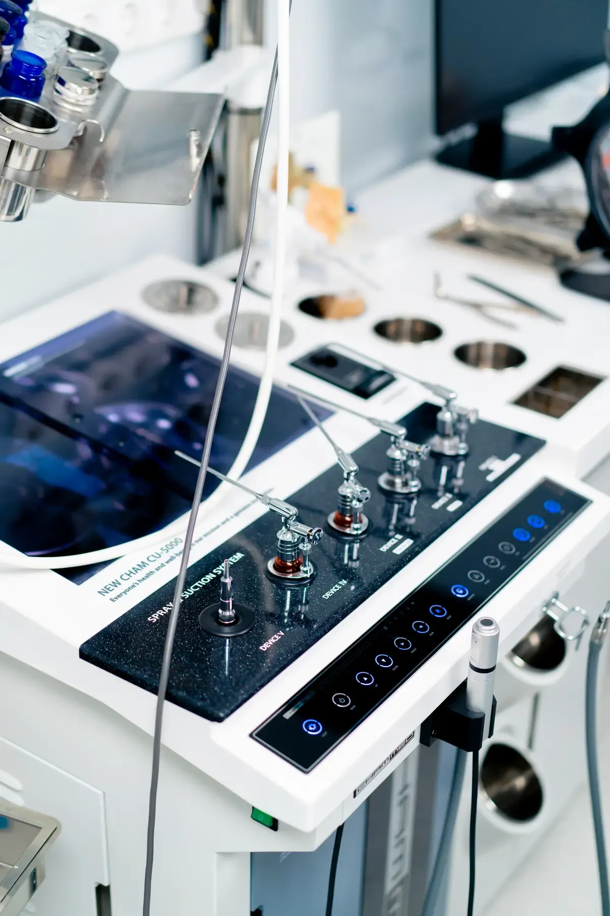 Laboratory equipment used for pharmaceutical testing in a controlled environment